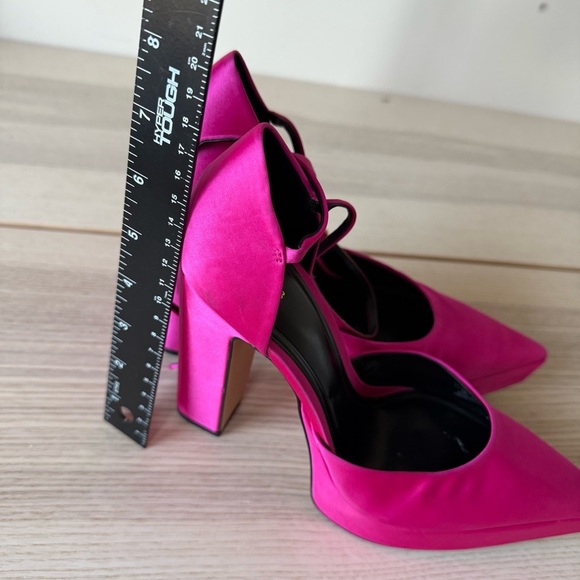 Zara satin pink platform heels Vibrant Pink women size 36 - Picture 5 of 6